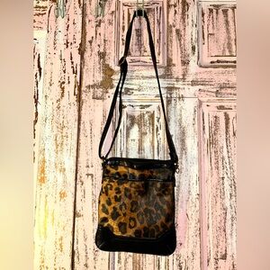 Bueno Animal Print and Black Crossbody Bag